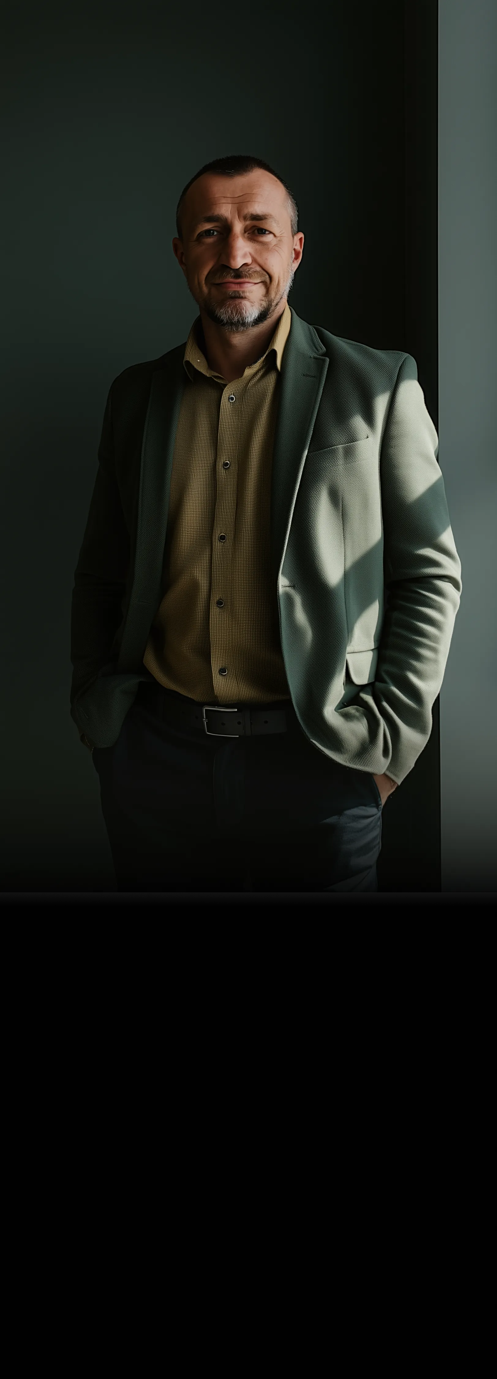 A man looking in camera